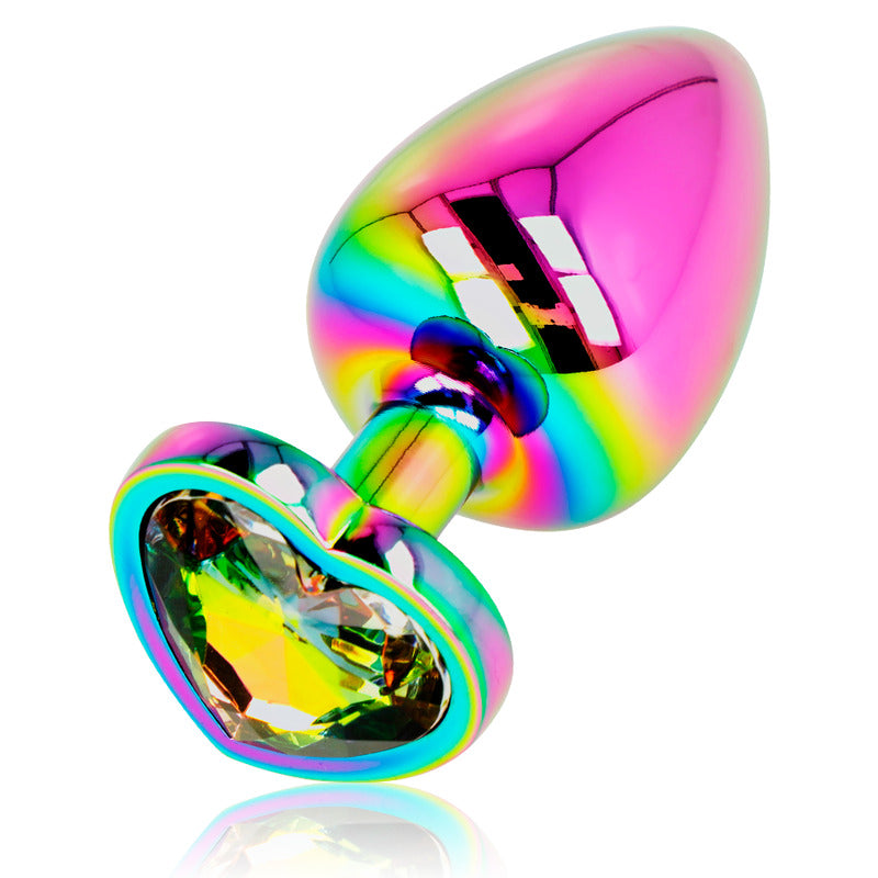 Plug Anale Iridescente Cuore Rainbow L