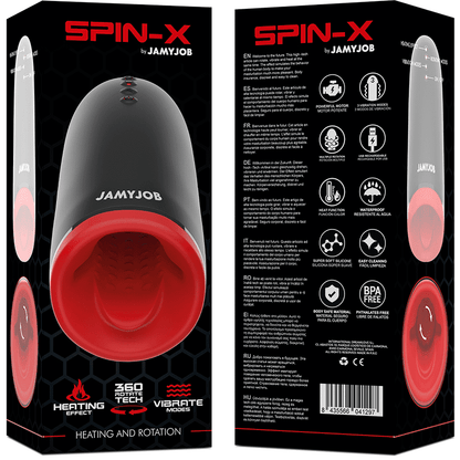 Spin-X Masturbatore Pene Riscaldante e Rotante