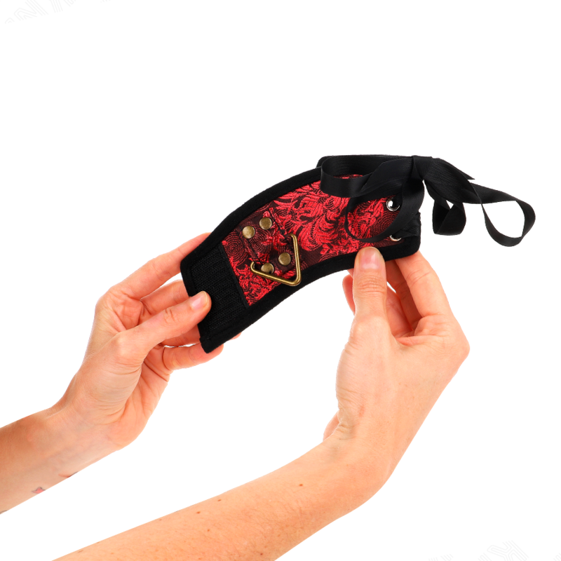 KINK - Manette da Polso con Dettagli in Pizzo Rosso-Nero